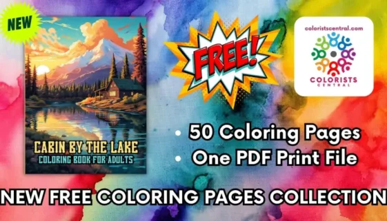 Cabin By The Lake Coloring Pages for Teens Adults and Seniors