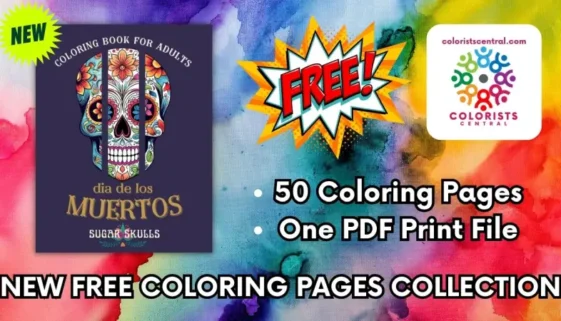 Dia de los Muertos Sugar Skulls Intermediate Coloring Pages for Teens Adults and Seniors