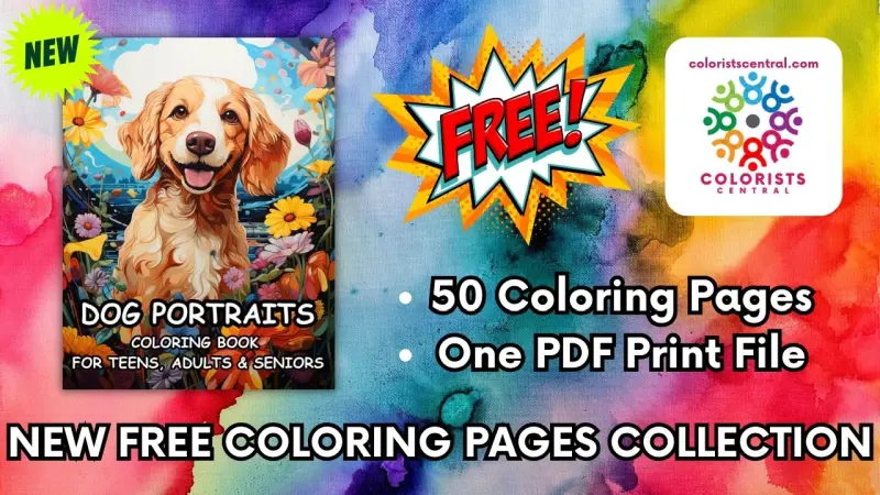 Dog Portraits Coloring Pages for Teens Adults and Seniors