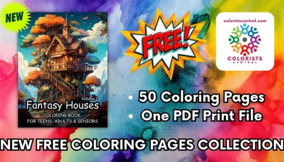 Fantasy Houses Vol. 2 Coloring Pages for Teens Adults and Seniors
