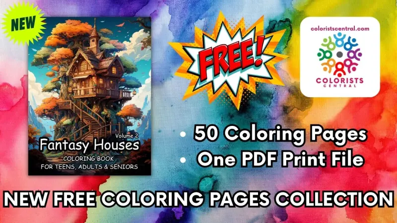 Fantasy Houses Vol. 2 Coloring Pages for Teens Adults and Seniors