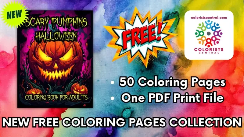 Scary Pumpkins Halloween Horror Coloring Pages for Teens Adults and Seniors