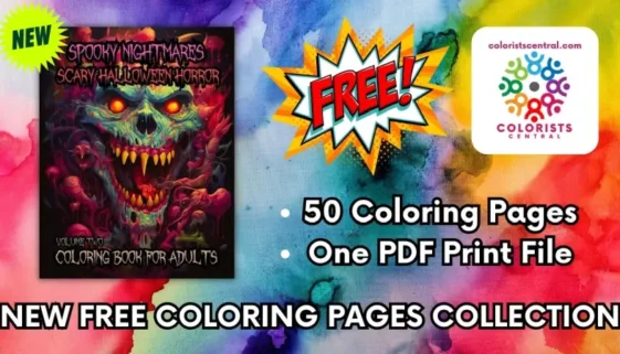 Spooky Nightmares Scary Halloween Horror Volume Two Coloring Pages for Teens Adults and Seniors