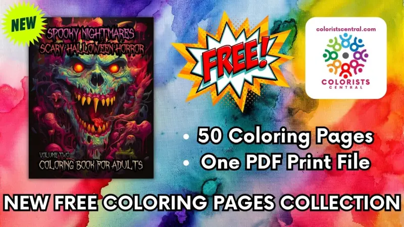 Spooky Nightmares Scary Halloween Horror Volume Two Coloring Pages for Teens Adults and Seniors