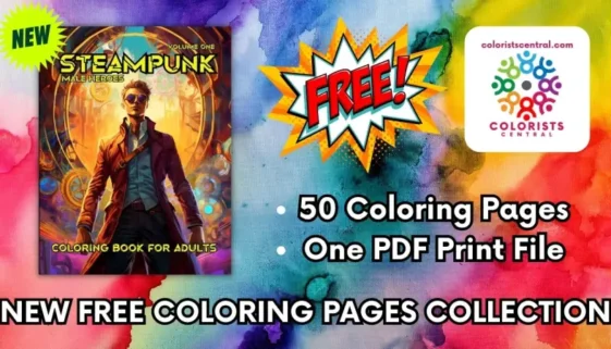 Steampunk Male Heroes Volume One Coloring Pages for Teens Adults and Seniors